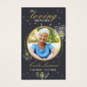 In Love Memory Dandelion Foto Beerdigung Gebet (Vorderseite)