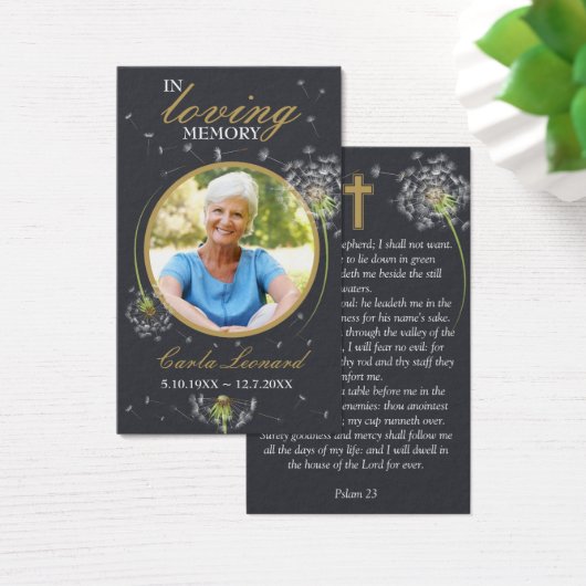 In Love Memory Dandelion Foto Beerdigung Gebet (Schreibtisch)