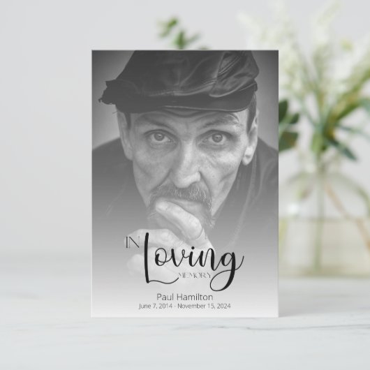 In Love Memory dank Ihrer Karte (Stehend Vorderseite)