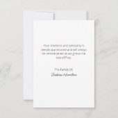 In Love Memory dank Ihrer Karte (Rückseite)