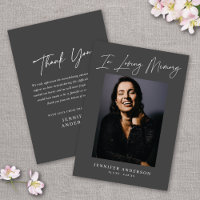 In Love Memory Dark Gray Foto Memorial Card