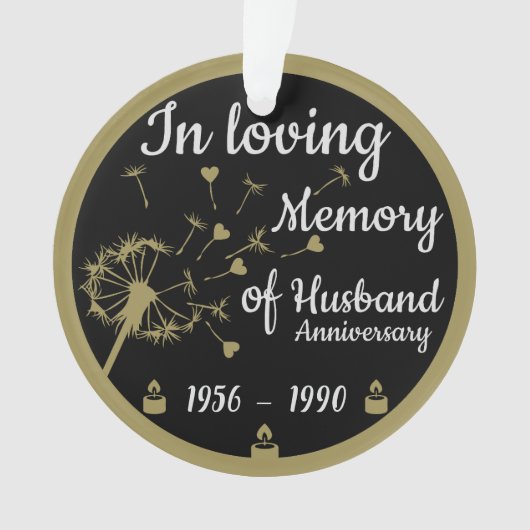 In Love Memory Death Anniversary Husband Ornament (Vorderseite)