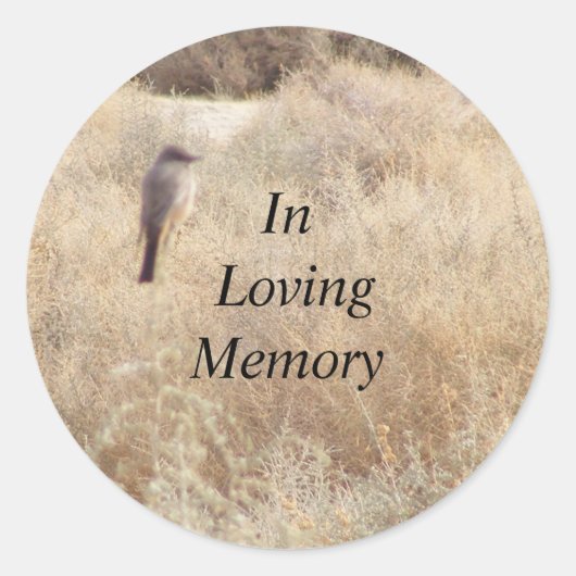 In Love Memory Desert Bird Runder Aufkleber (Vorderseite)
