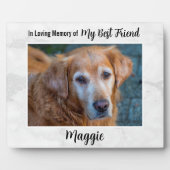 In Love Memory - Dog Memorial Pet Loss Beileid Fotoplatte (Vorderseite)