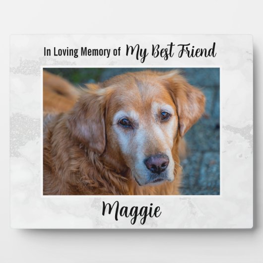 In Love Memory - Dog Memorial Pet Loss Beileid Fotoplatte (Vorderseite)