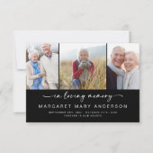 In Love Memory | Drei Fotos Beerdigung Beileid Dankeskarte (Vorderseite)