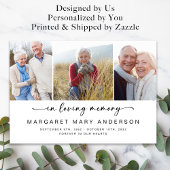 In Love Memory | Drei Fotos Beerdigung Beileid Dankeskarte