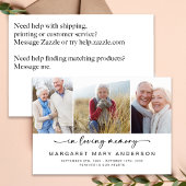 In Love Memory | Drei Fotos Beerdigung Beileid Dankeskarte