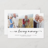 In Love Memory | Drei Fotos Beerdigung Beileid Dankeskarte (Vorne/Hinten)
