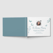In Love Memory Dusty Blue Butterfly Gästebuch (Voll)