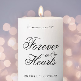 In Love Memory | Einfach klassisch schwarz und wei Stumpenkerze