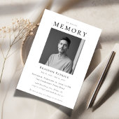 In Love Memory Einfache digitale Beerdigung Foto Einladung