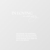 In Love Memory Einfache Hochzeitspiegelung Fensteraufkleber (Blatt)