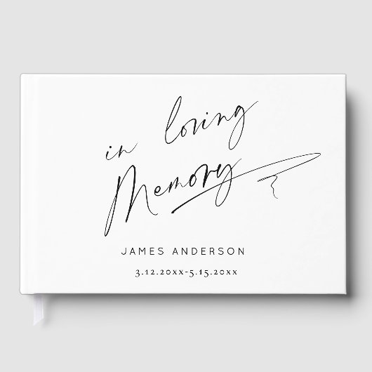 In Love Memory einfache Skriptbeerdigung Gästebuch (Vorderseite)