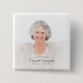 In Love Memory | Einfaches Vignette Foto Keepake Button (Vorderseite)