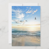 In Love Memory Elegant Beach Foto Beerdigung Einladung (Rückseite)