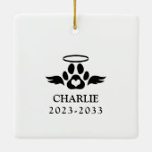 In Love Memory Elegant Dog Foto Pet Memorial C Keramikornament (Rückseite)