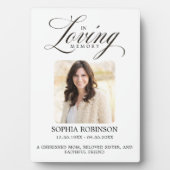 In Love Memory Elegant Script Memorial Fotoplatte (Vorderseite)