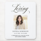 In Love Memory Elegant Script Memorial Mousepad (Vorne)