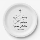 In Love Memory Elegante Beerdigung Pappteller (Vorderseite)