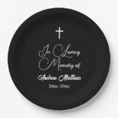 In Love Memory Elegante Beerdigung Pappteller (Vorderseite)