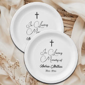 In Love Memory Elegante Beerdigung Pappteller