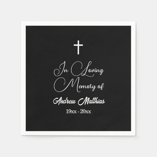 In Love Memory Elegante Beerdigung Serviette (Vorderseite)