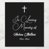 In Love Memory Elegante Beerdigung Weinetikett (Einzelnes Label)