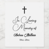 In Love Memory Elegante Beerdigung Weinetikett (Einzelnes Label)