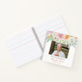 In Love Memory Elegante Peach Rose Beerdigung Notizblock (Innenseite)