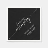 In Love Memory | Elegante Script Memorial Funeral Serviette (Vorderseite)