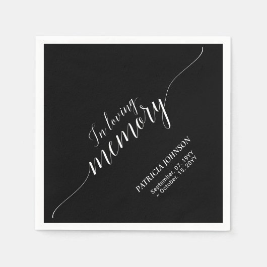In Love Memory | Elegante Script Memorial Funeral Serviette (Vorderseite)