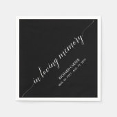 In Love Memory | Elegante Script Memorial Funeral Serviette (Vorderseite)