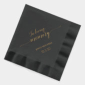 In Love Memory | Elegante Script Memorial Funeral Servietten Mit Folie (Links)