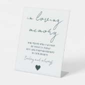 In Love Memory Elegante Skript Smarald Green Sockelschild (Vorderseite)