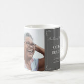 In Love Memory Elegante Tribute Funeral Gray Coff Kaffeetasse (VorderseiteRechts)