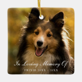 In Love Memory Elegantes Foto Pet Memorial Keramikornament