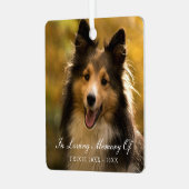 In Love Memory Elegantes Foto Pet Memorial Ornament Aus Metall (Vorderseite links)