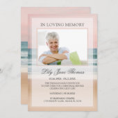 In Love Memory Elegantes Ozean Beerdigung Foto Einladung (Vorne/Hinten)