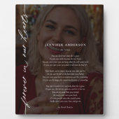 In Love Memory Elegantes Script Foto & Quote/Gedic Fotoplatte (Vorderseite)