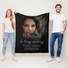 In Love Memory Elegantes Script-Memorial-Foto Fleecedecke