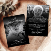 In Love Memory Elegantes Skript 2-Foto Tod Ankündigung