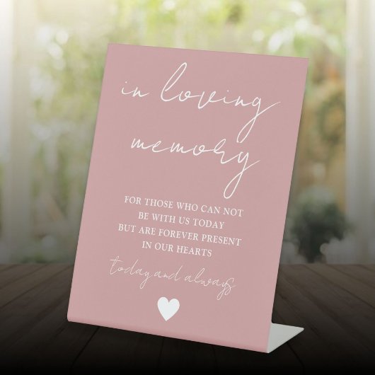 In Love Memory Elegantes Skript Dusty Rose rosa Sockelschild