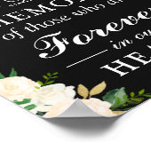 In Love Memory Elfenbein White Floral Wedding Zeic Poster (Ecke)