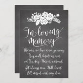 In Love Memory Erinnerung Hochzeitszeichen (Vorne/Hinten)