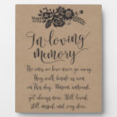 In Love Memory Erinnerung Hochzeitszeichen Fotoplatte (Vorderseite)