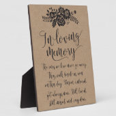 In Love Memory Erinnerung Hochzeitszeichen Fotoplatte (Seite)