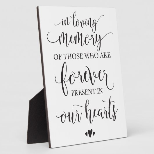 In Love Memory Erinnerung Hochzeitszeichen Fotoplatte (Seite)