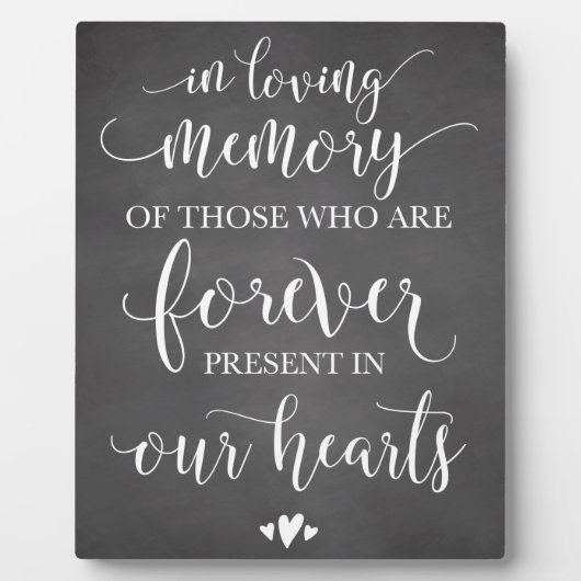 In Love Memory Erinnerung Hochzeitszeichen Fotoplatte (Vorderseite)