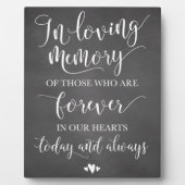 In Love Memory Erinnerung Hochzeitszeichen Fotoplatte (Vorderseite)